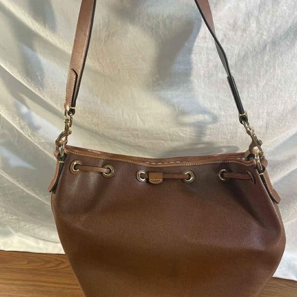 Dooney & Bourke Leather Tote Bucket Drawstring Bag Purse Handbag - Picture 5 of 7